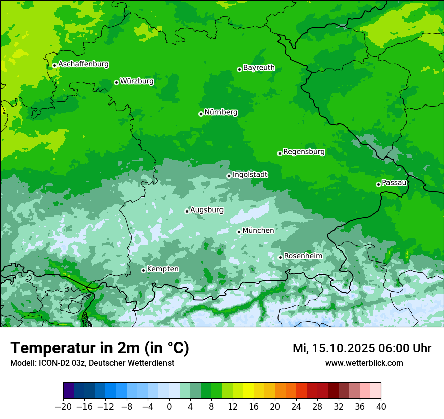 Modellkarten Temperatur