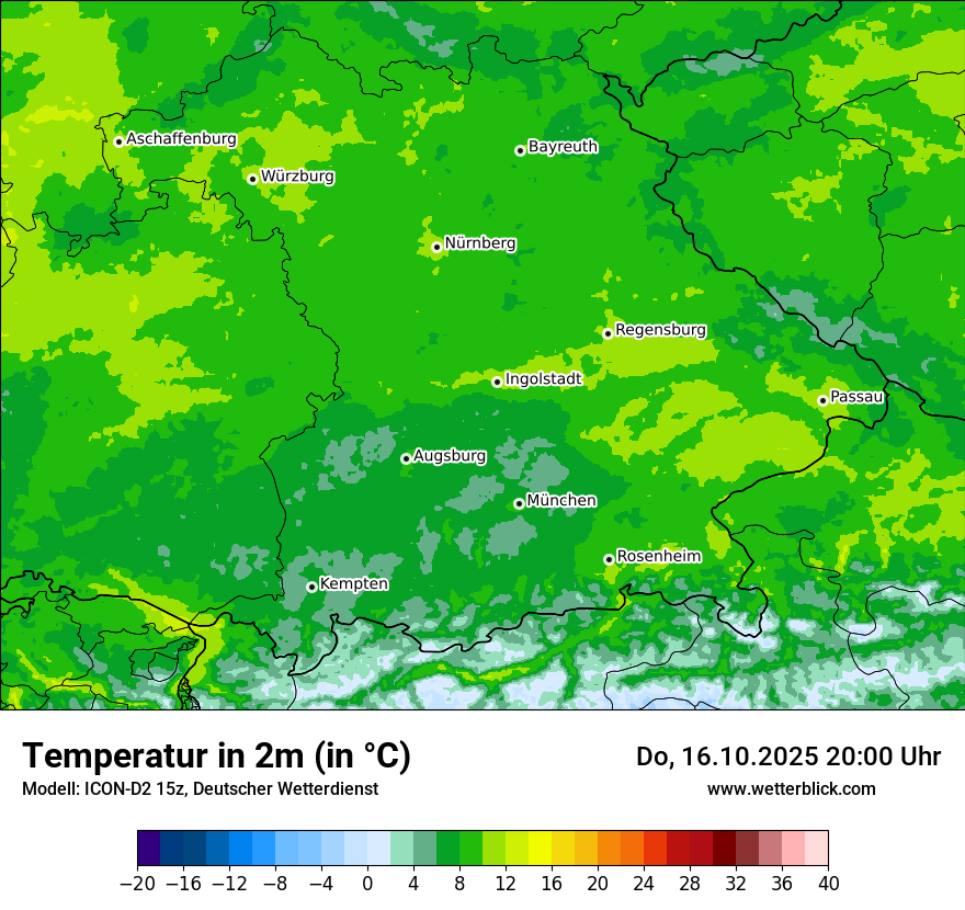 Modellkarten Temperatur