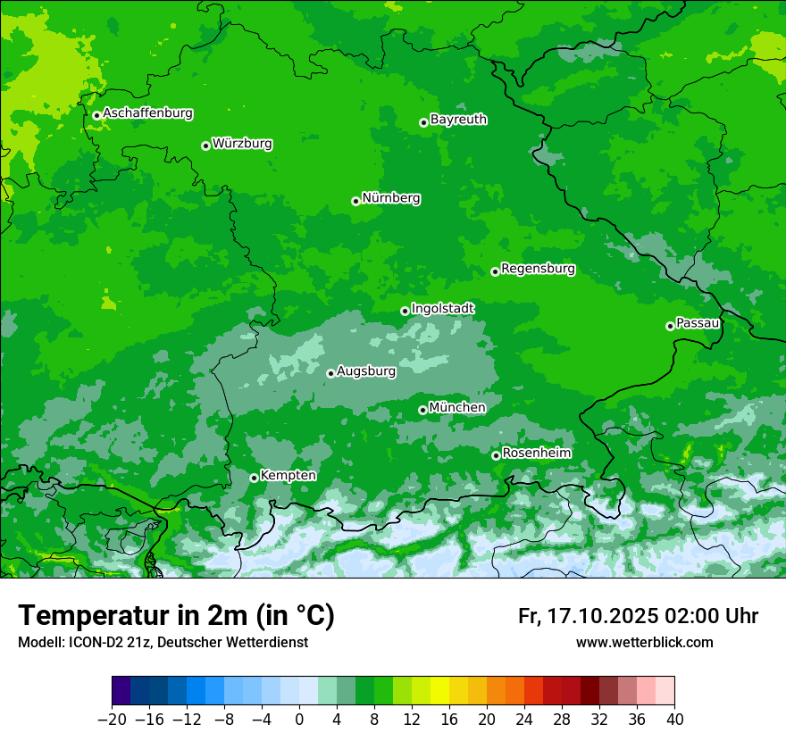 Modellkarten Temperatur