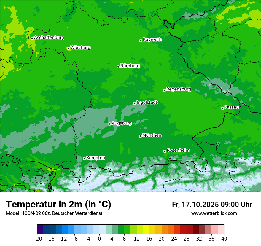 Modellkarten Temperatur