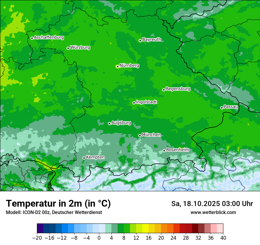 Modellkarten Temperatur