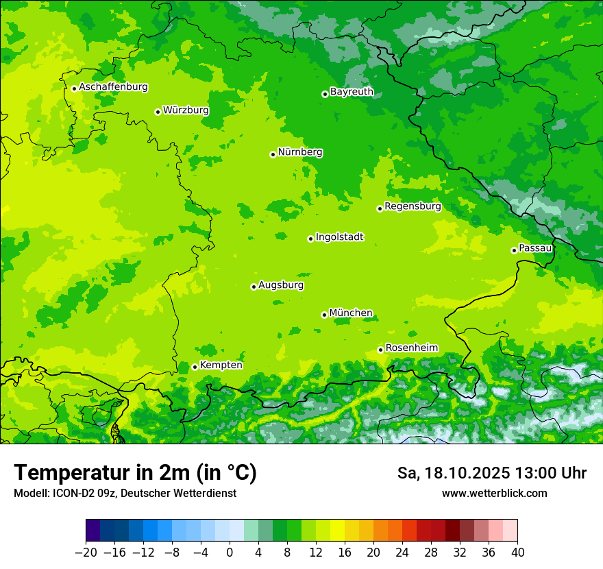 Modellkarten Temperatur