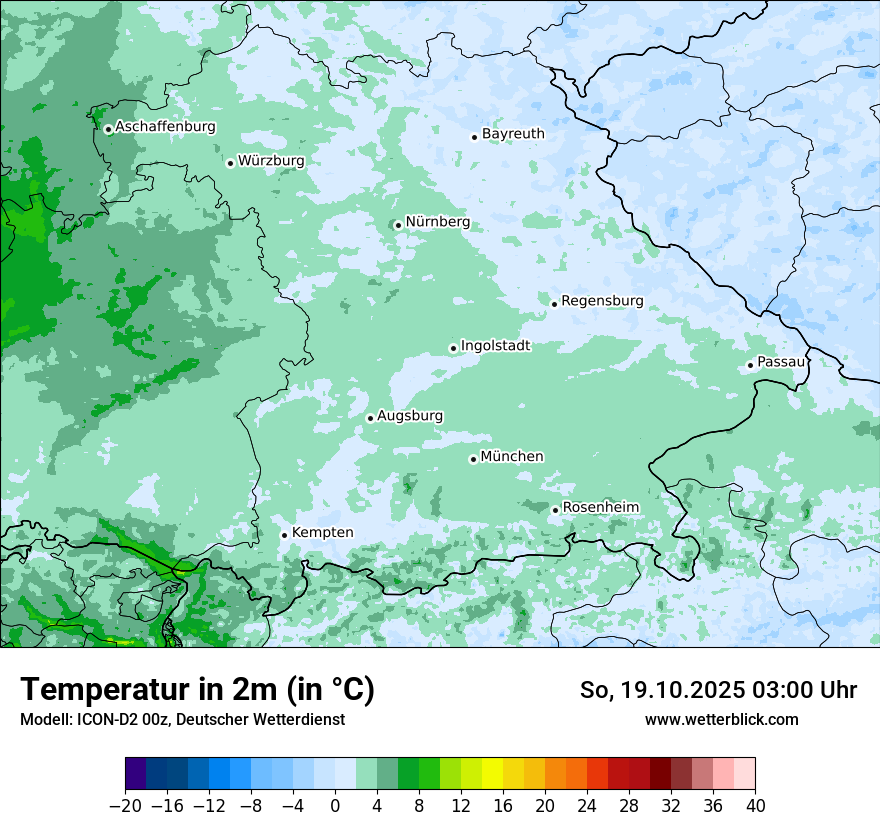 Modellkarten Temperatur