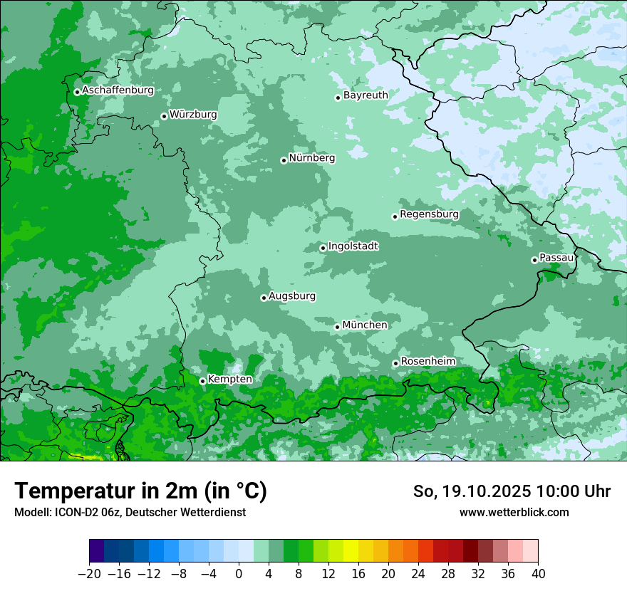 Modellkarten Temperatur