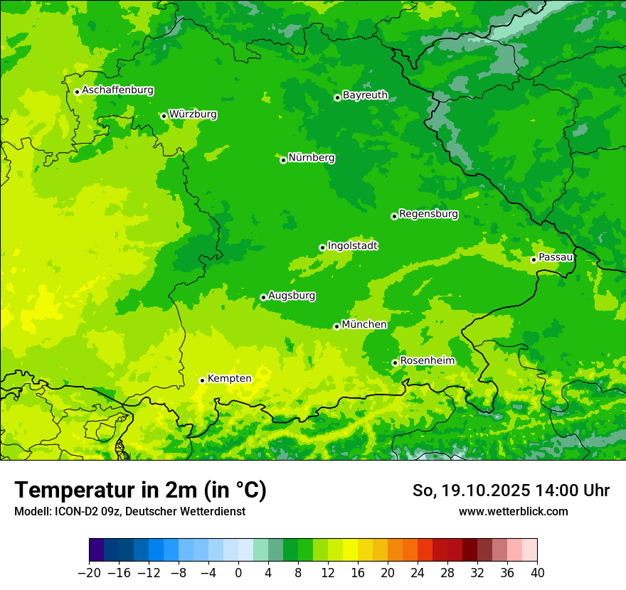 Modellkarten Temperatur