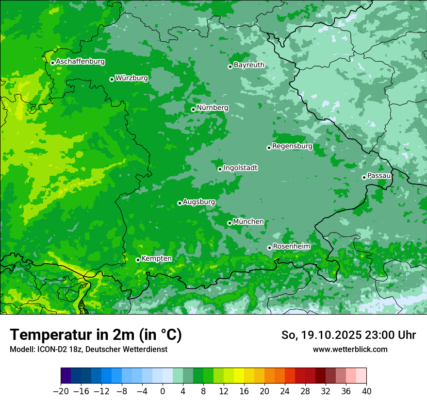 Modellkarten Temperatur
