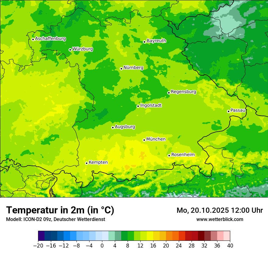 Modellkarten Temperatur