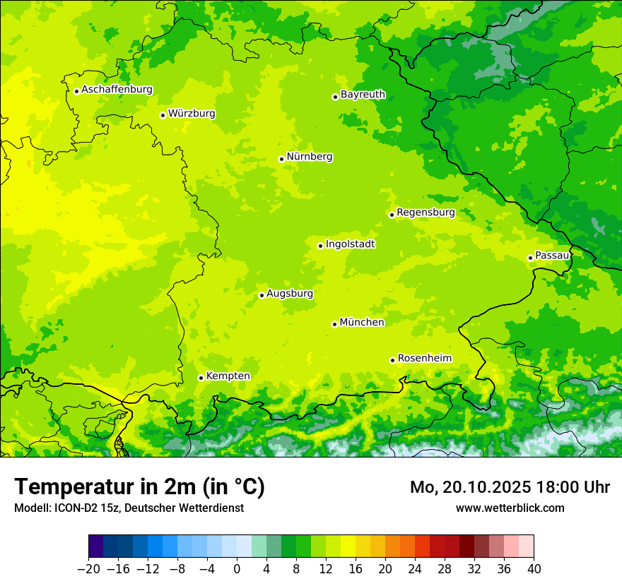 Modellkarten Temperatur