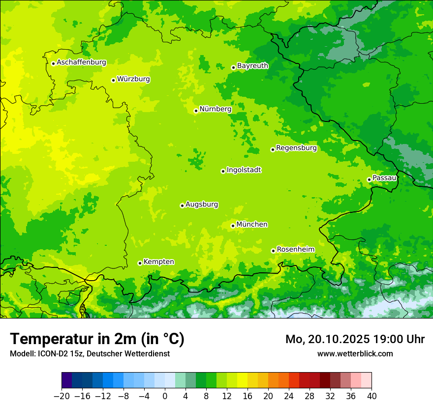 Modellkarten Temperatur