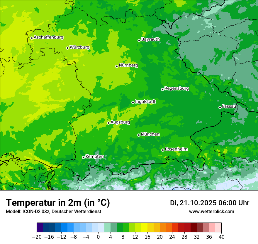 Modellkarten Temperatur