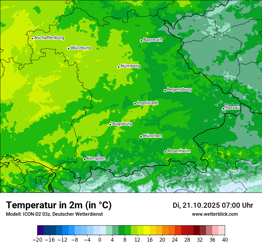 Modellkarten Temperatur