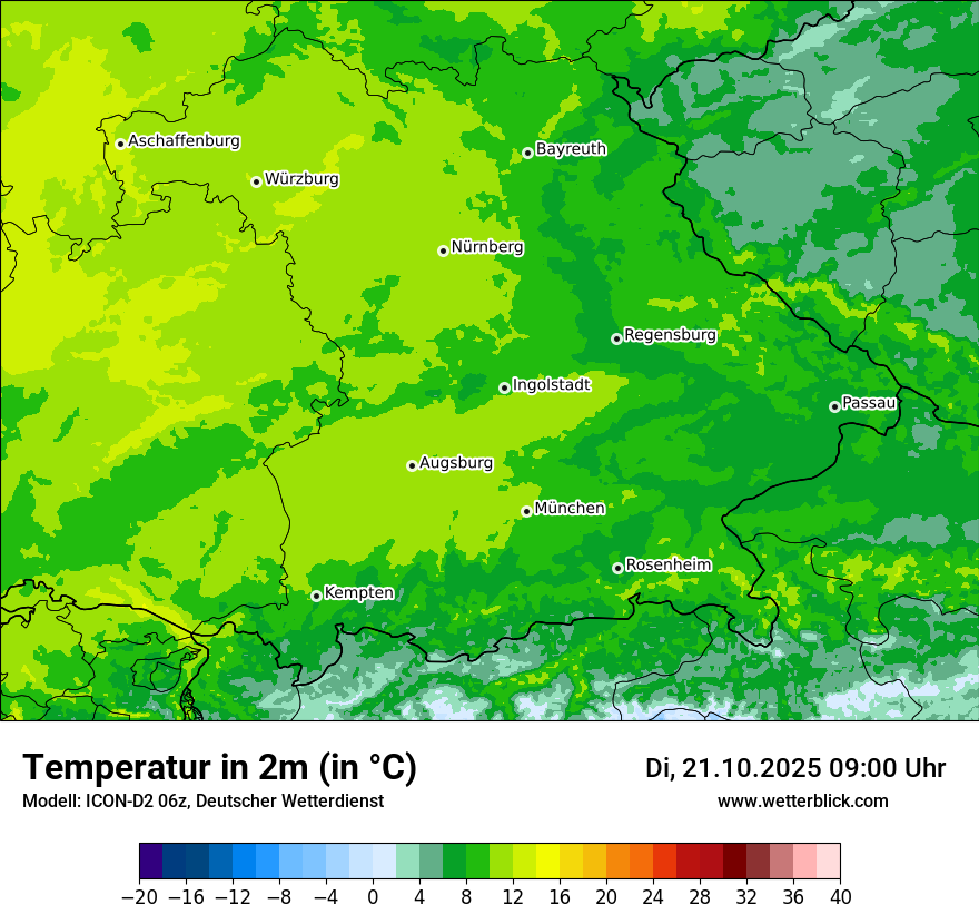 Modellkarten Temperatur