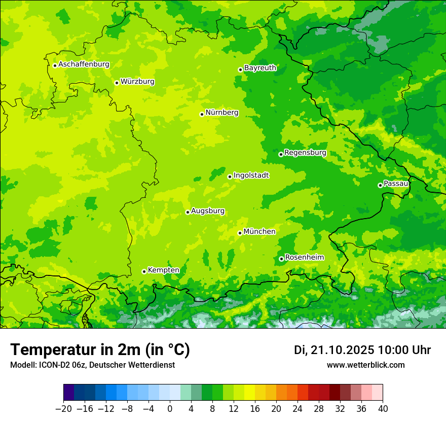 Modellkarten Temperatur