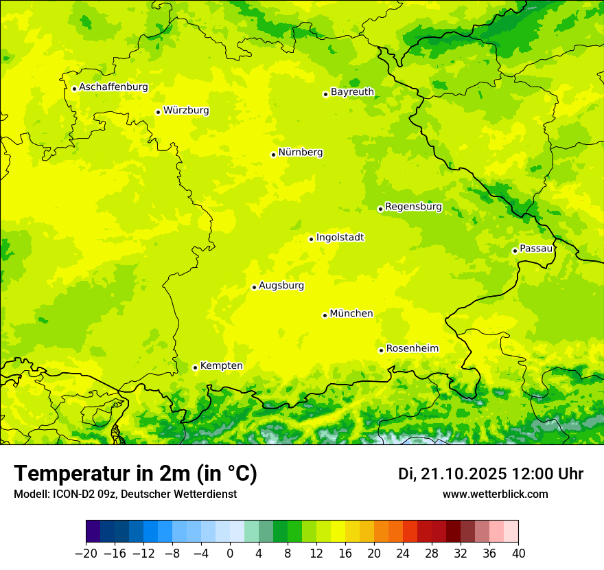 Modellkarten Temperatur