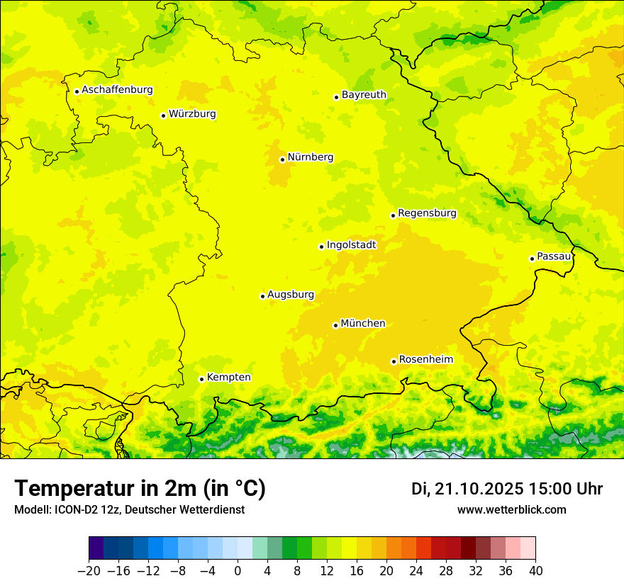 Modellkarten Temperatur