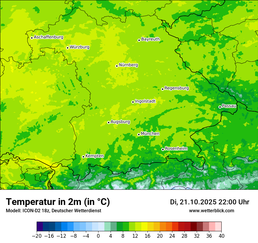 Modellkarten Temperatur