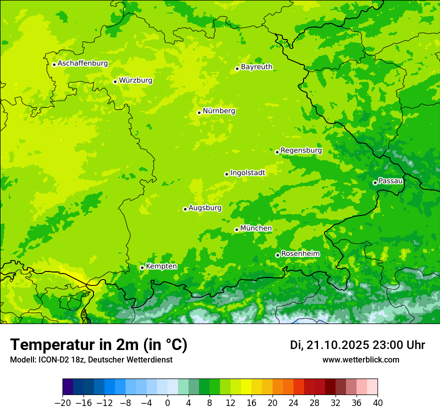 Modellkarten Temperatur