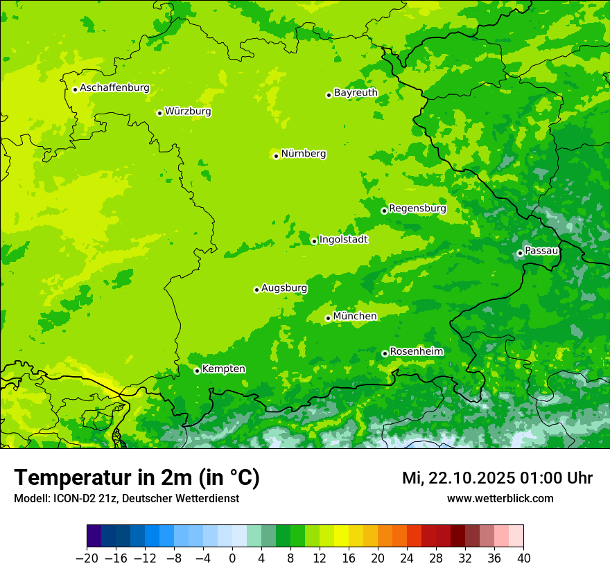 Modellkarten Temperatur