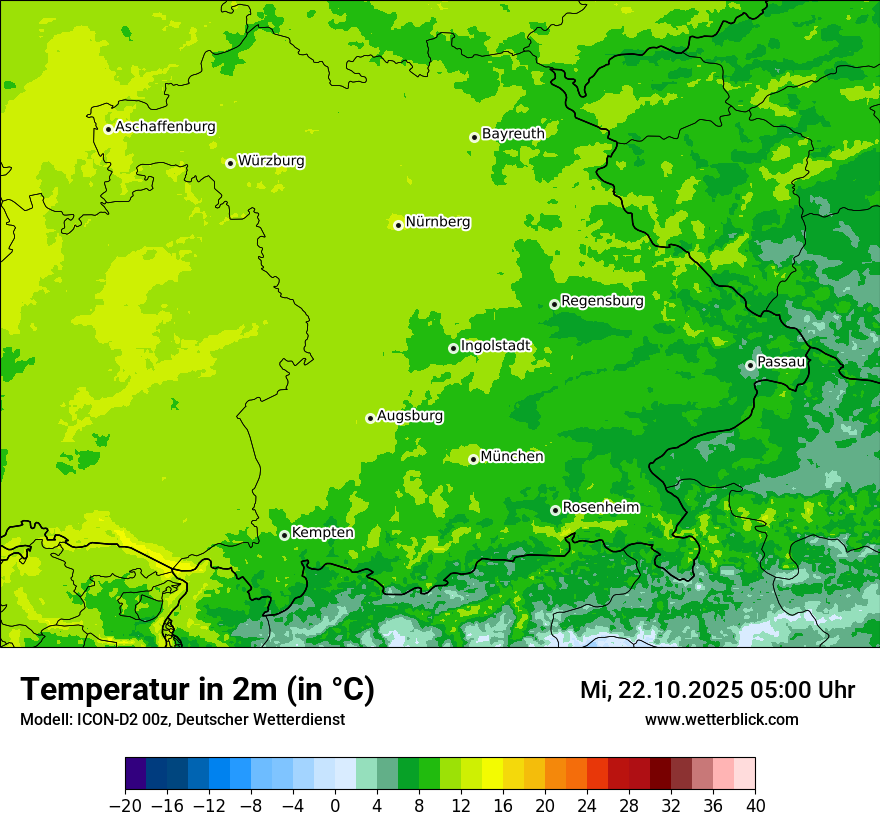 Modellkarten Temperatur