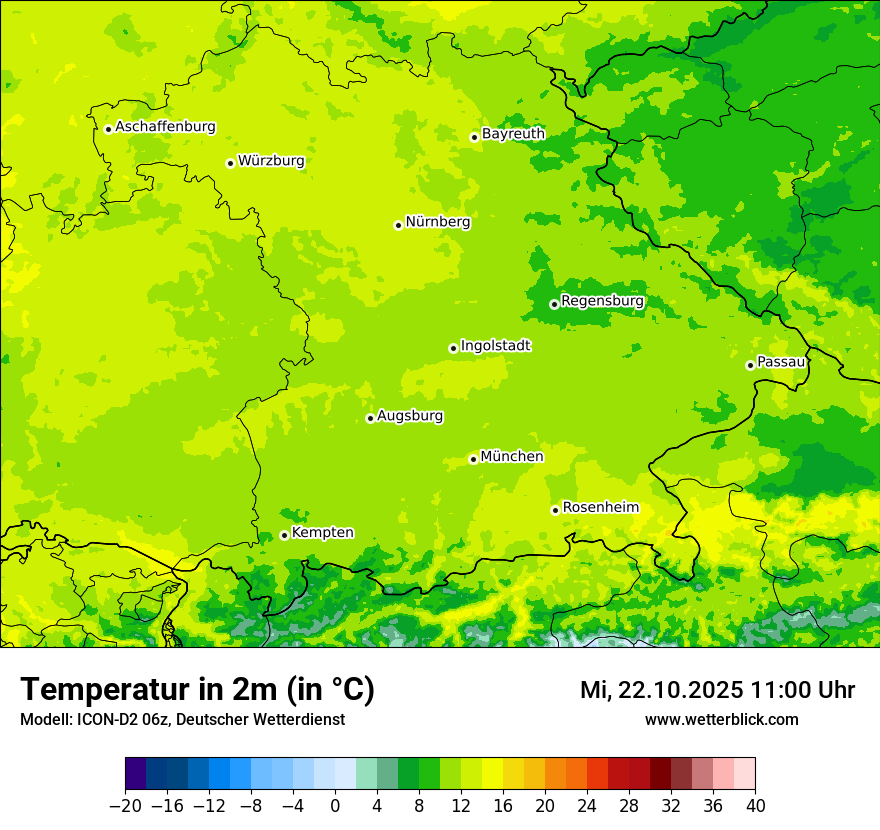 Modellkarten Temperatur