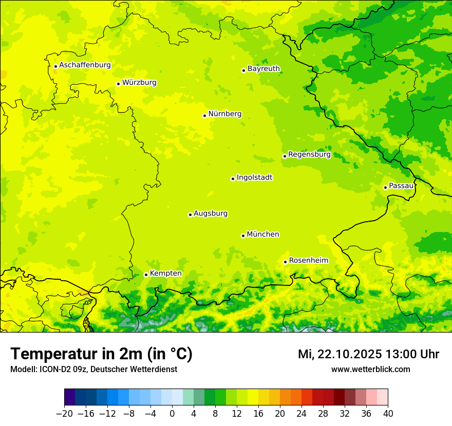 Modellkarten Temperatur
