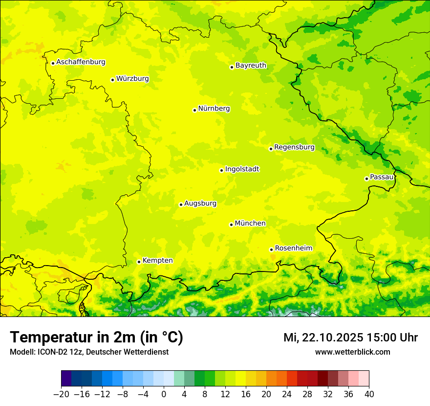 Modellkarten Temperatur