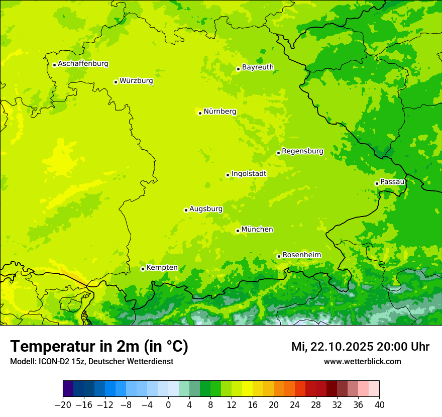 Modellkarten Temperatur