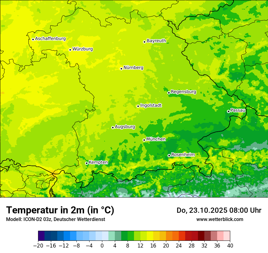Modellkarten Temperatur