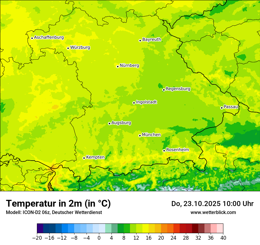 Modellkarten Temperatur