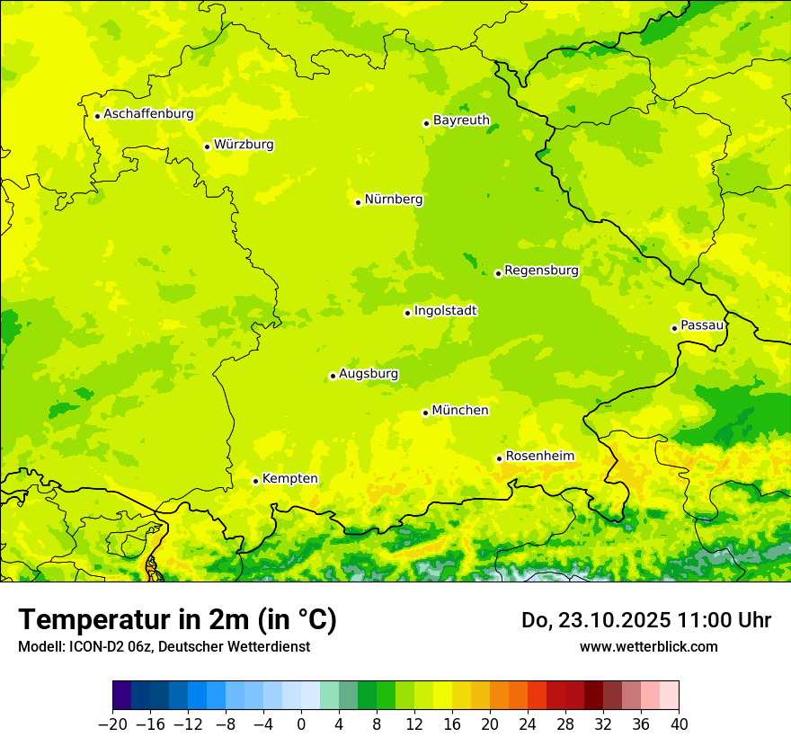 Modellkarten Temperatur