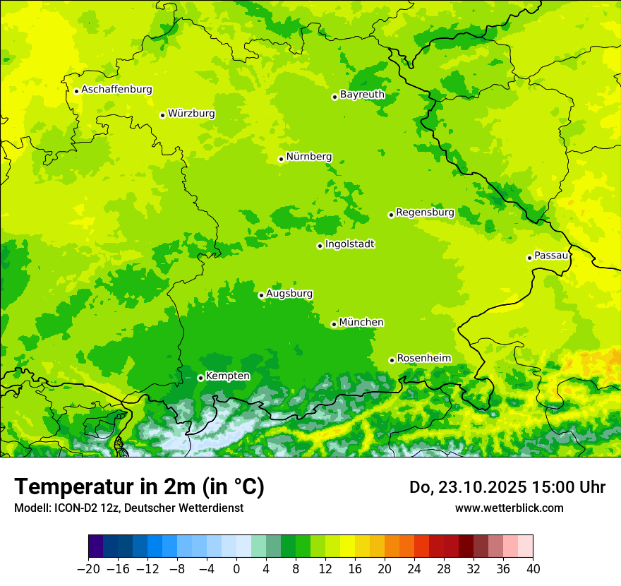 Modellkarten Temperatur
