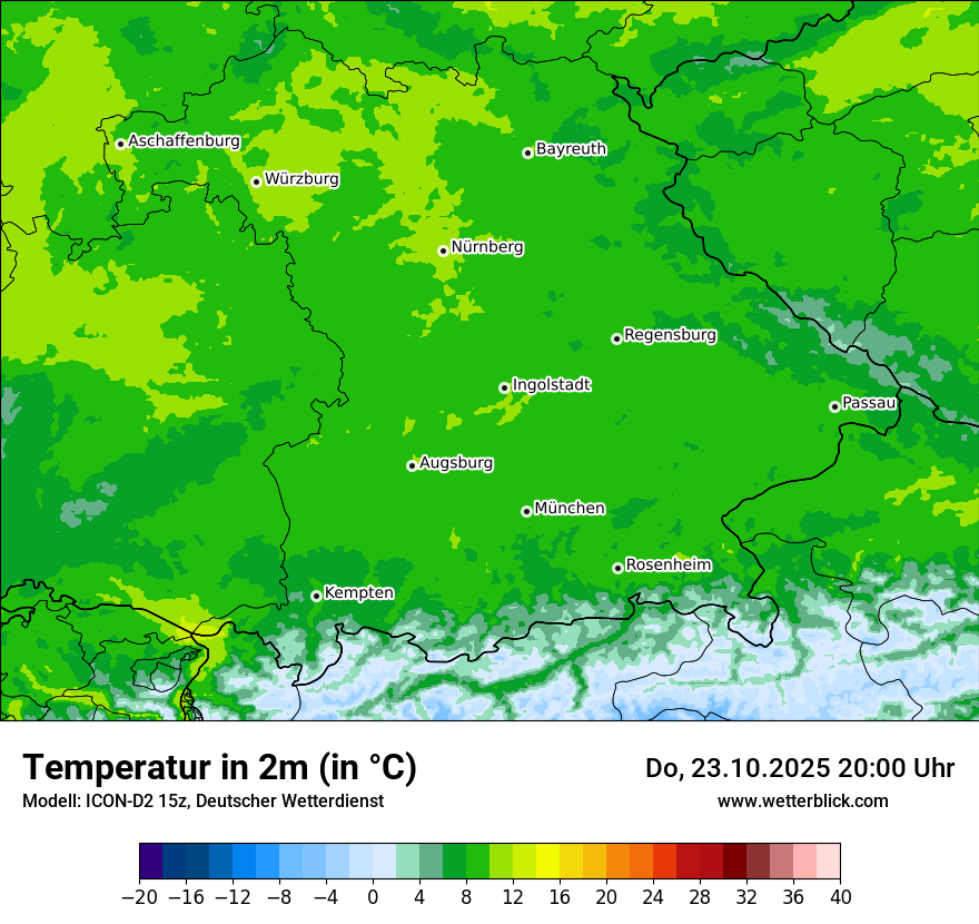Modellkarten Temperatur