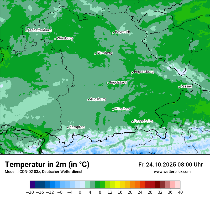 Modellkarten Temperatur