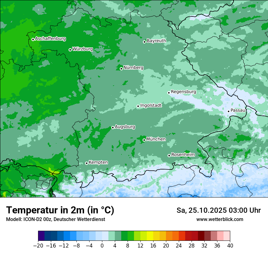 Modellkarten Temperatur