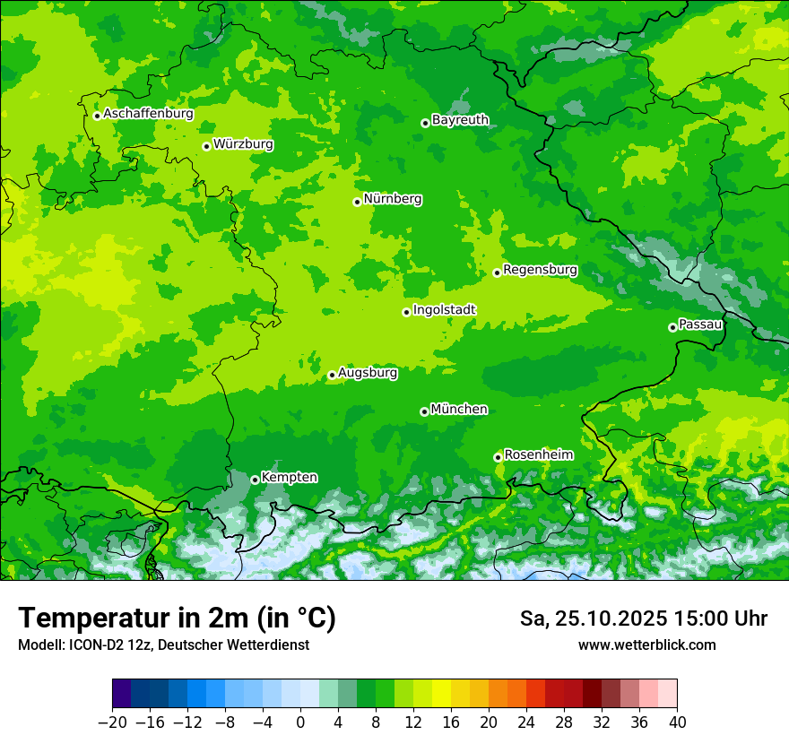 Modellkarten Temperatur