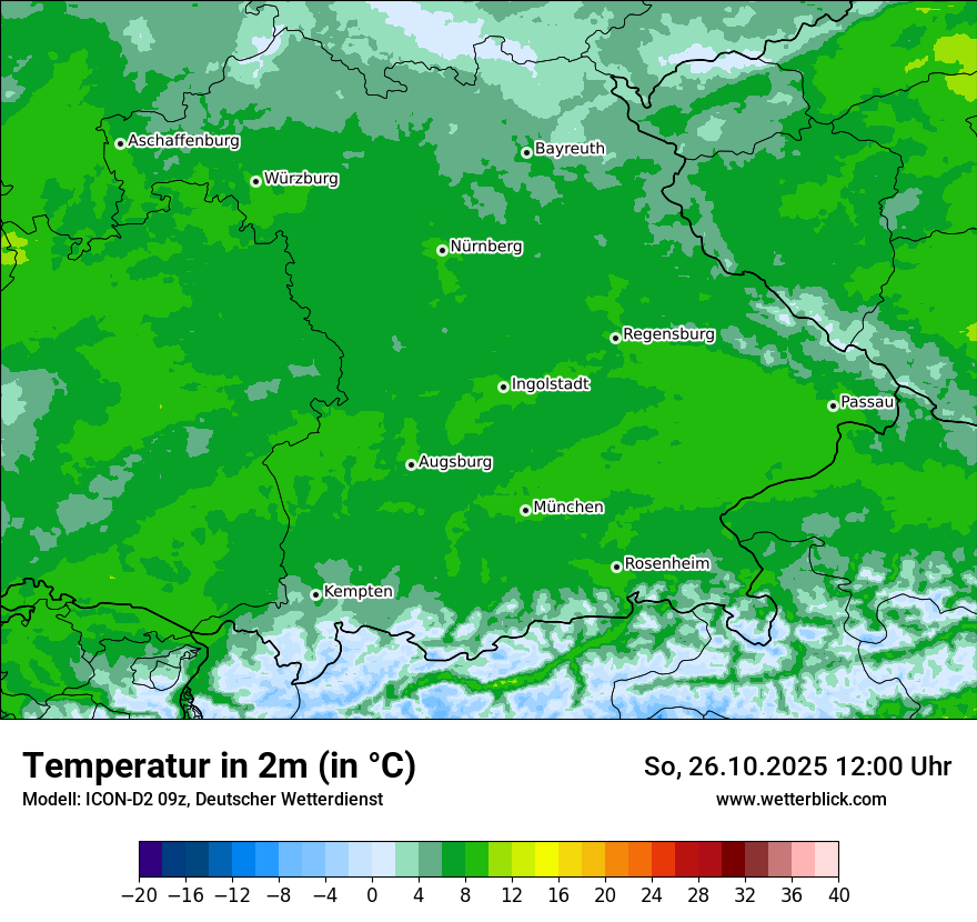Modellkarten Temperatur