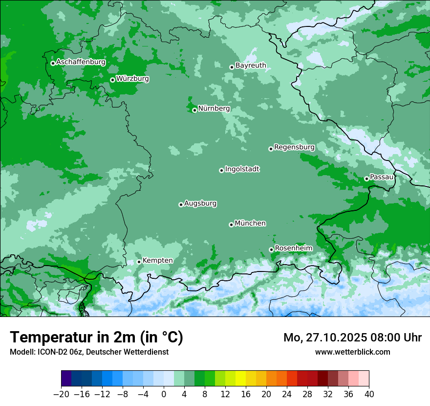 Modellkarten Temperatur