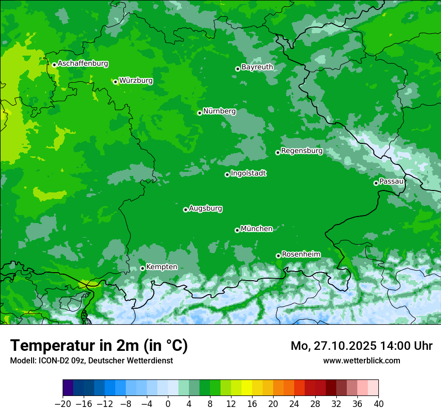Modellkarten Temperatur