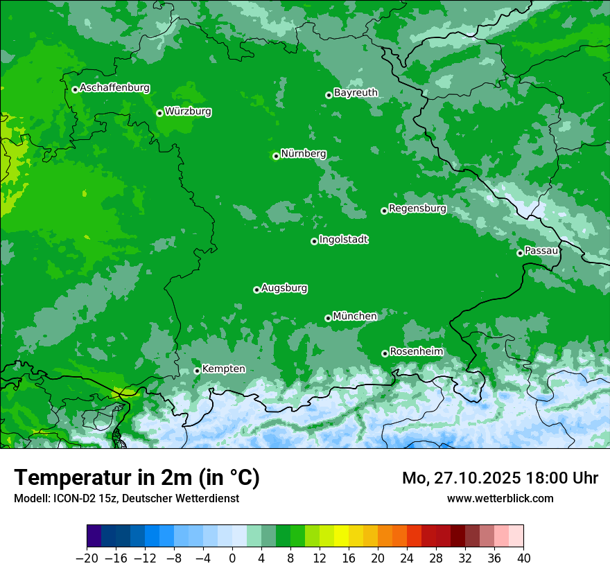 Modellkarten Temperatur