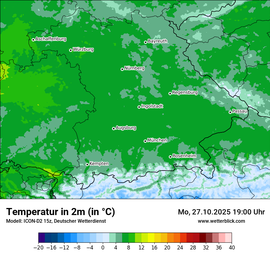 Modellkarten Temperatur