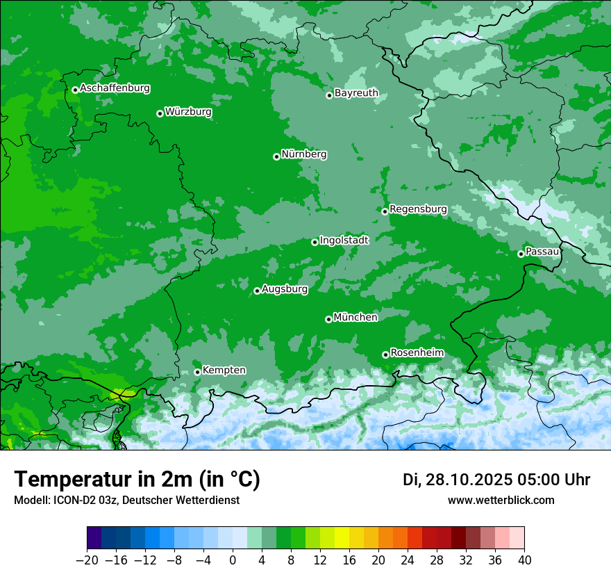 Modellkarten Temperatur