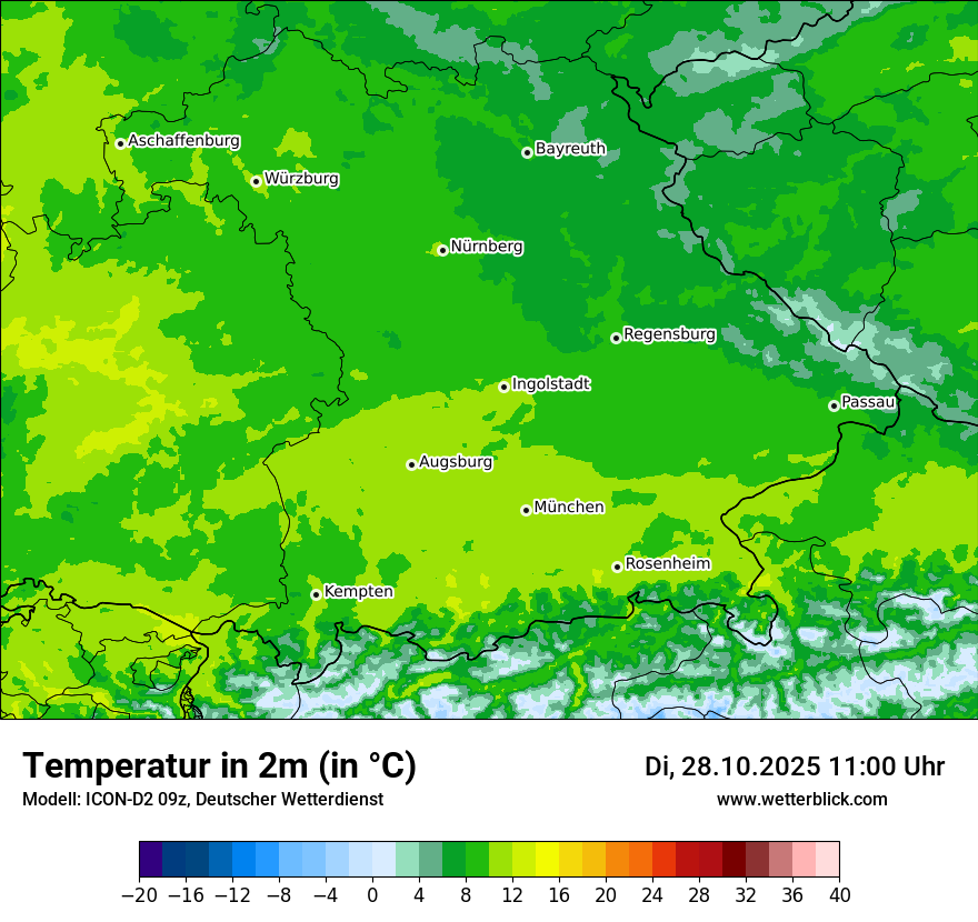 Modellkarten Temperatur