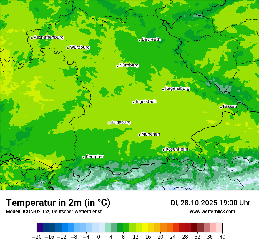 Modellkarten Temperatur