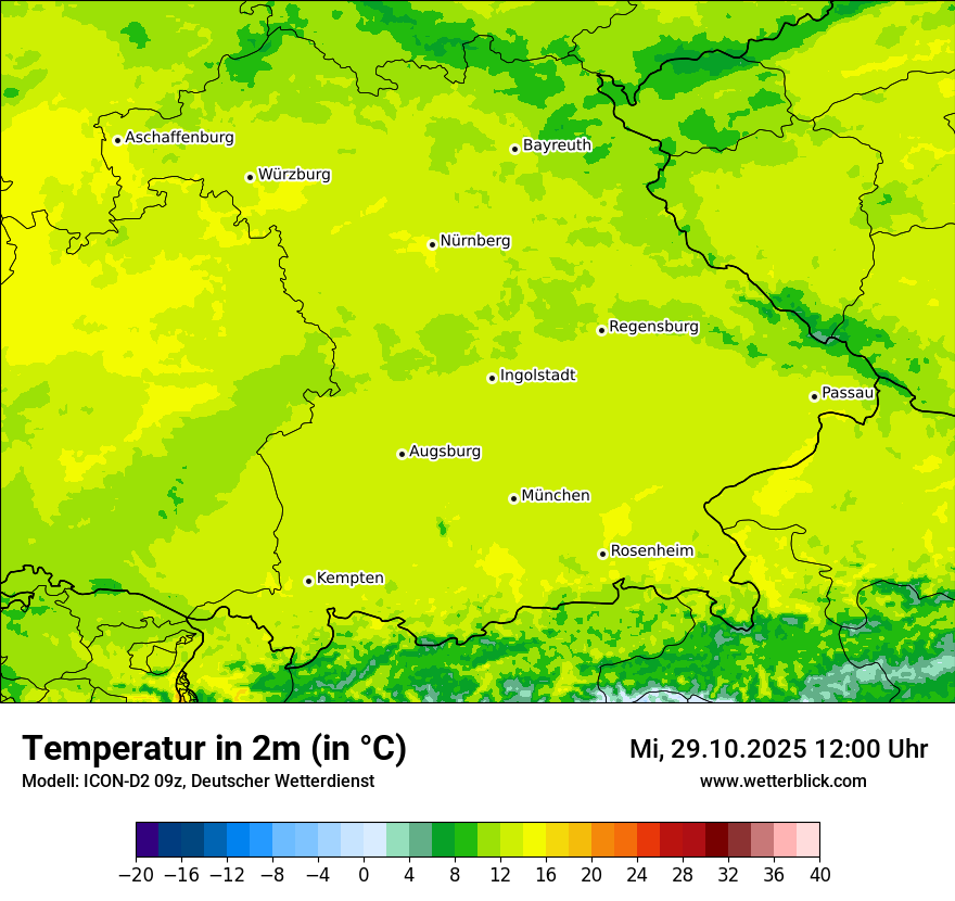 Modellkarten Temperatur Modellkarten Temperatur