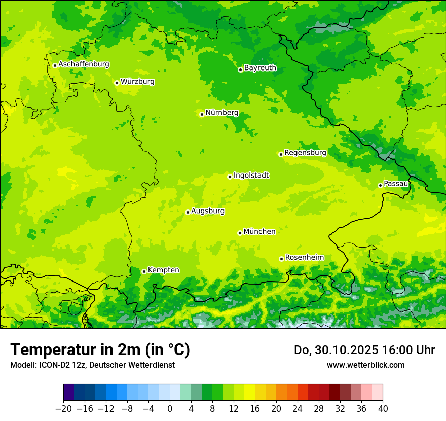 Modellkarten Temperatur