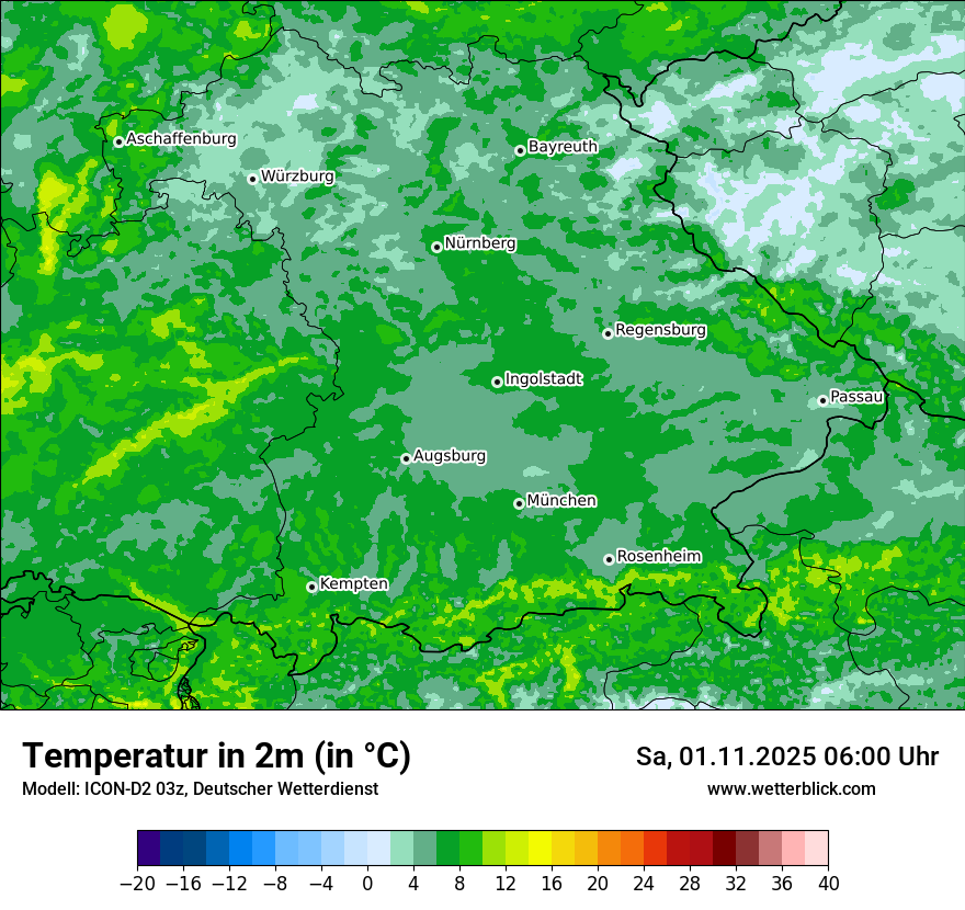 Modellkarten Temperatur