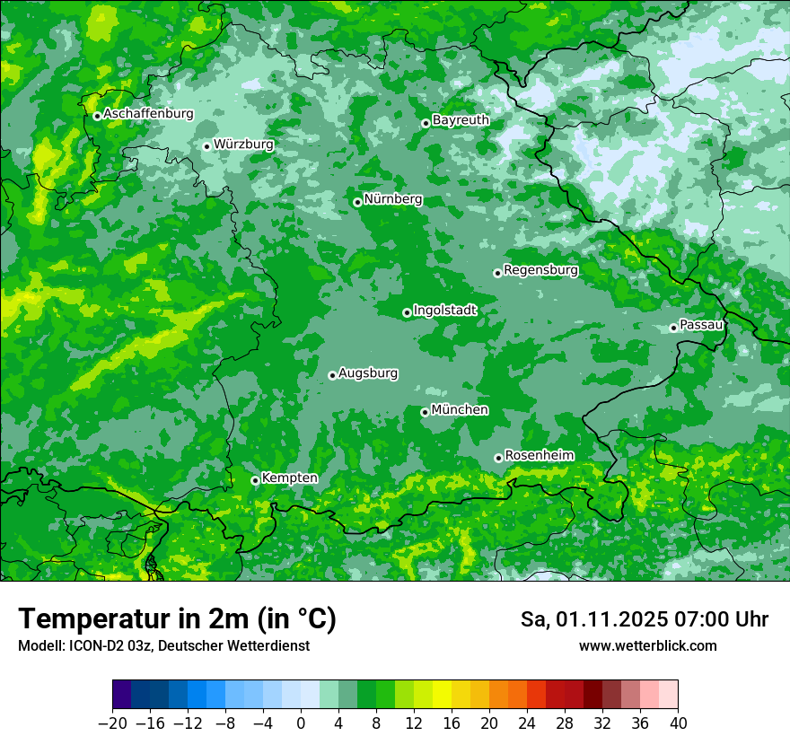 Modellkarten Temperatur