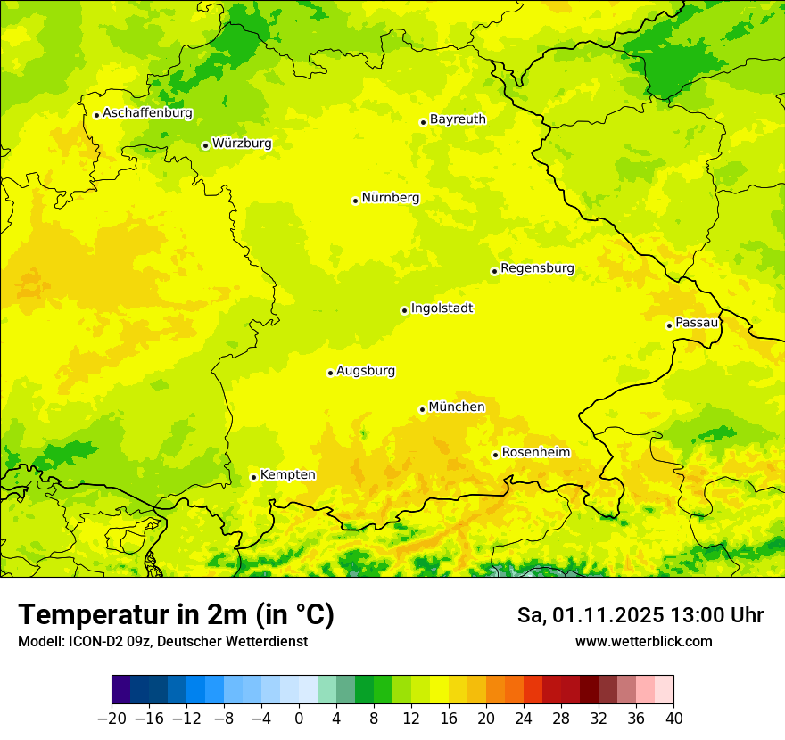 Modellkarten Temperatur