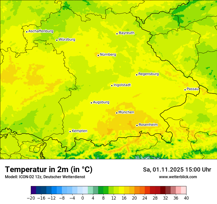 Modellkarten Temperatur