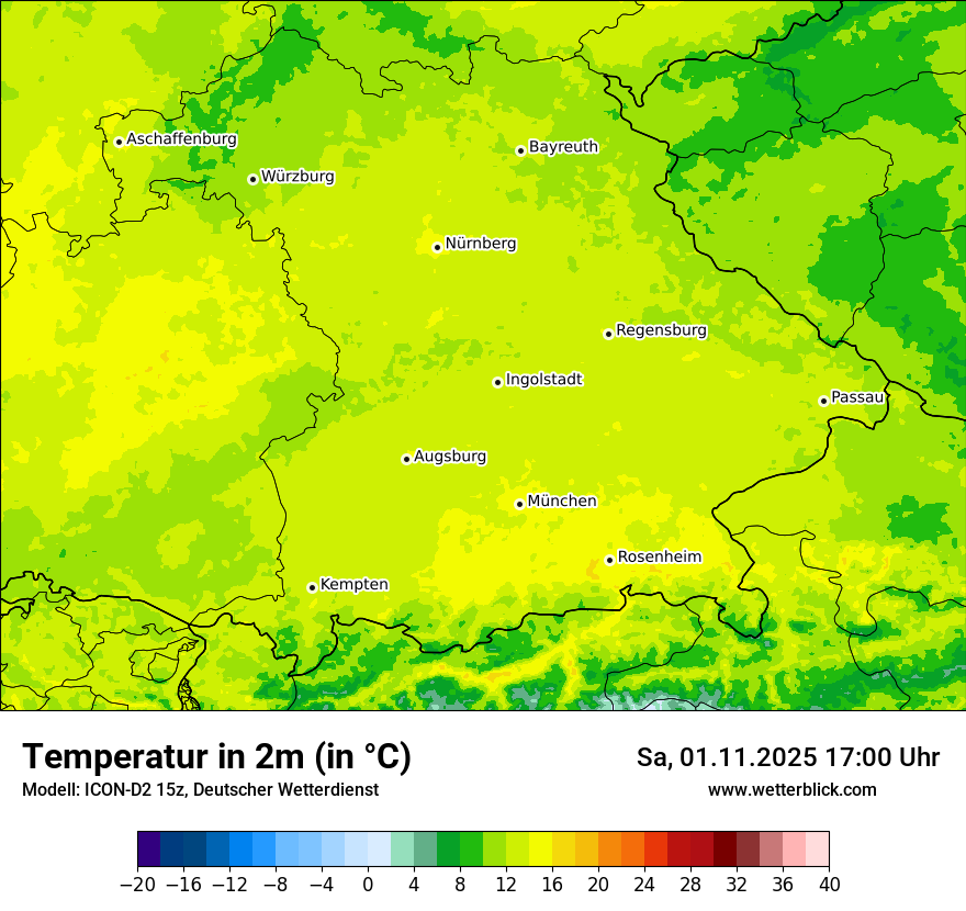 Modellkarten Temperatur